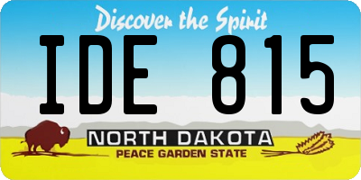 ND license plate IDE815