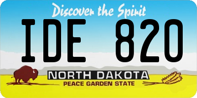 ND license plate IDE820