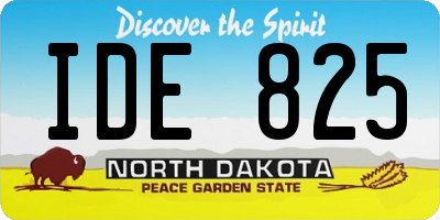 ND license plate IDE825