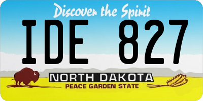 ND license plate IDE827