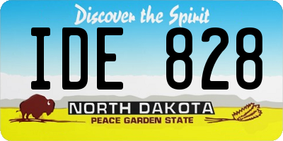 ND license plate IDE828