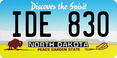 ND license plate IDE830