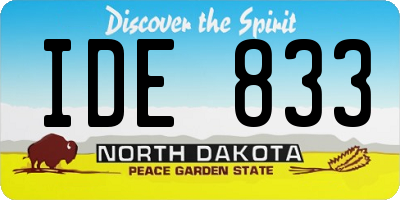 ND license plate IDE833