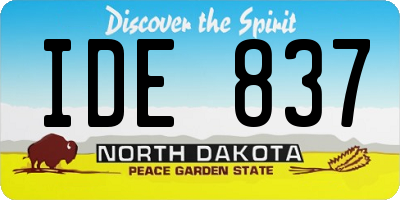 ND license plate IDE837