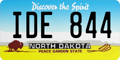 ND license plate IDE844
