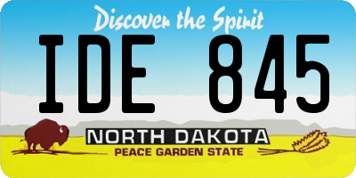 ND license plate IDE845
