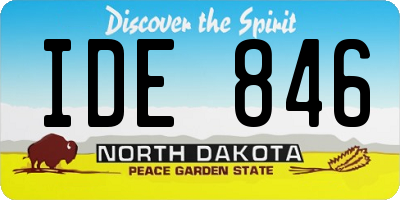ND license plate IDE846