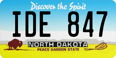 ND license plate IDE847