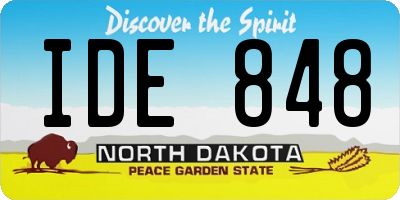 ND license plate IDE848