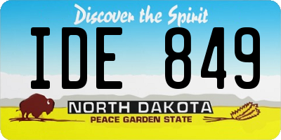 ND license plate IDE849