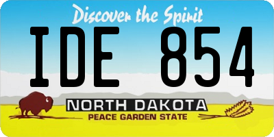 ND license plate IDE854