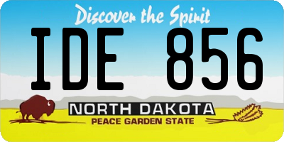 ND license plate IDE856