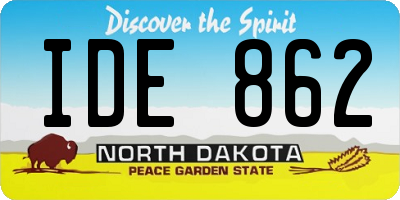 ND license plate IDE862
