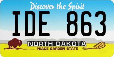 ND license plate IDE863