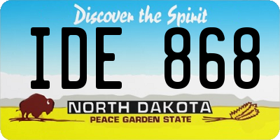 ND license plate IDE868