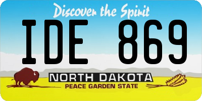ND license plate IDE869