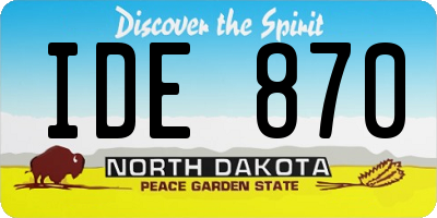 ND license plate IDE870