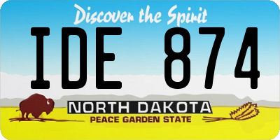 ND license plate IDE874