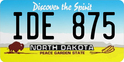 ND license plate IDE875