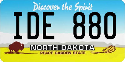ND license plate IDE880