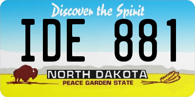 ND license plate IDE881