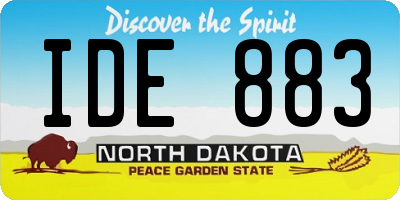 ND license plate IDE883