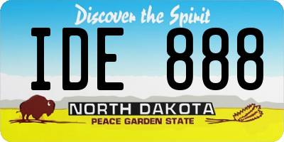 ND license plate IDE888