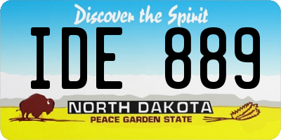 ND license plate IDE889
