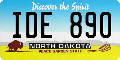 ND license plate IDE890