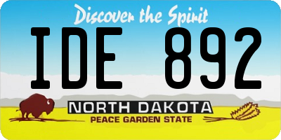 ND license plate IDE892