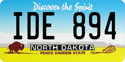ND license plate IDE894