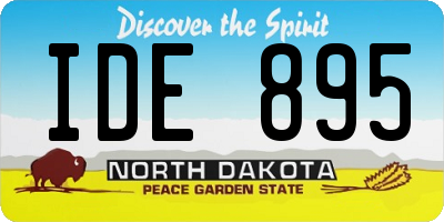 ND license plate IDE895