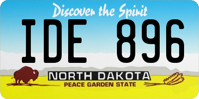 ND license plate IDE896