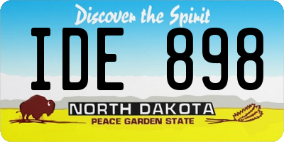 ND license plate IDE898