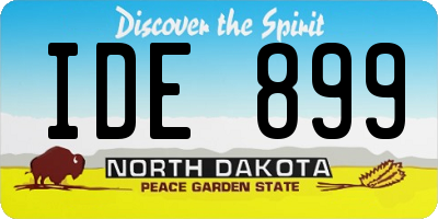 ND license plate IDE899