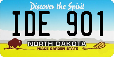 ND license plate IDE901