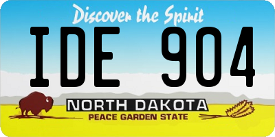ND license plate IDE904
