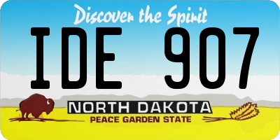 ND license plate IDE907