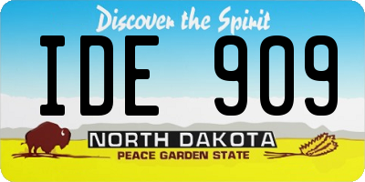 ND license plate IDE909