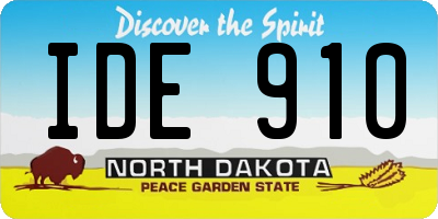 ND license plate IDE910