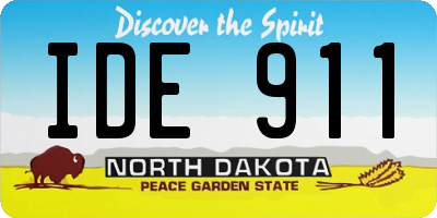 ND license plate IDE911