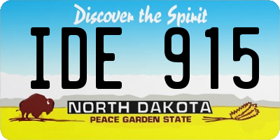 ND license plate IDE915