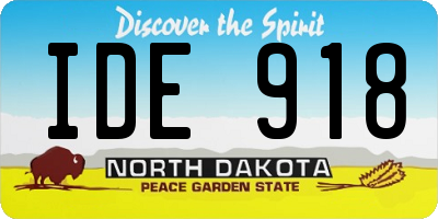 ND license plate IDE918