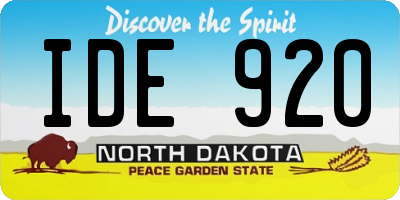 ND license plate IDE920