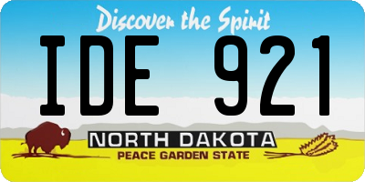 ND license plate IDE921