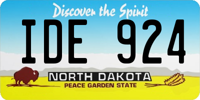 ND license plate IDE924
