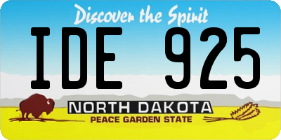 ND license plate IDE925