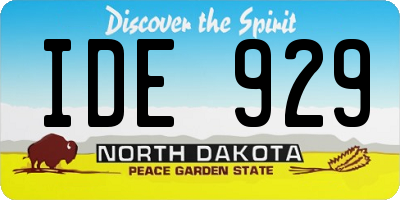 ND license plate IDE929