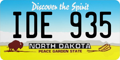 ND license plate IDE935