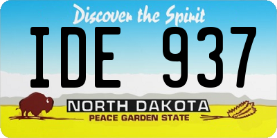 ND license plate IDE937